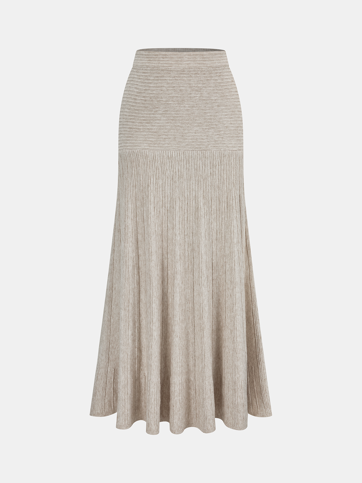 Textured Knit A-Line Midi Skirt
