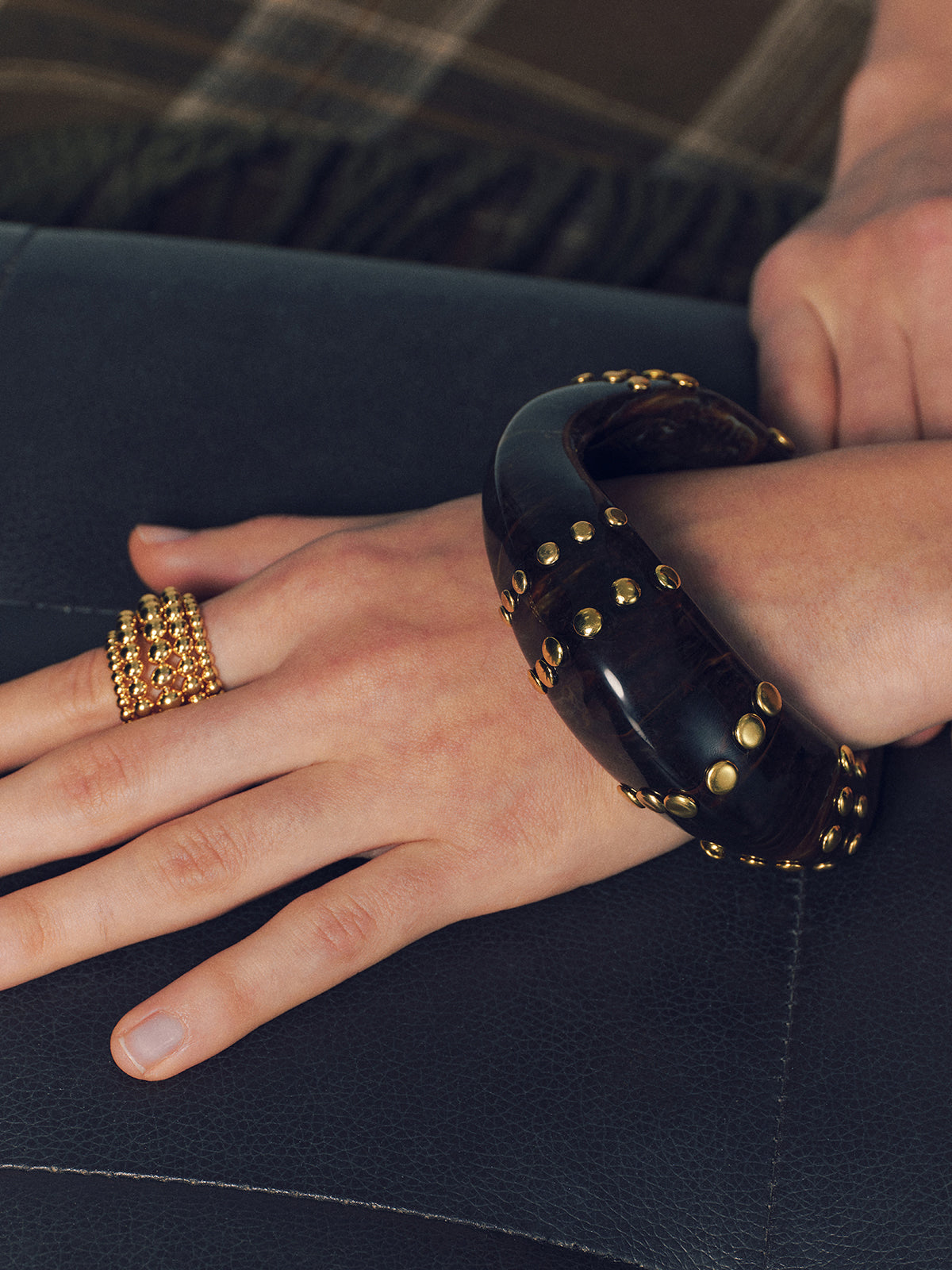 Studded Resin Bangle Bracelet