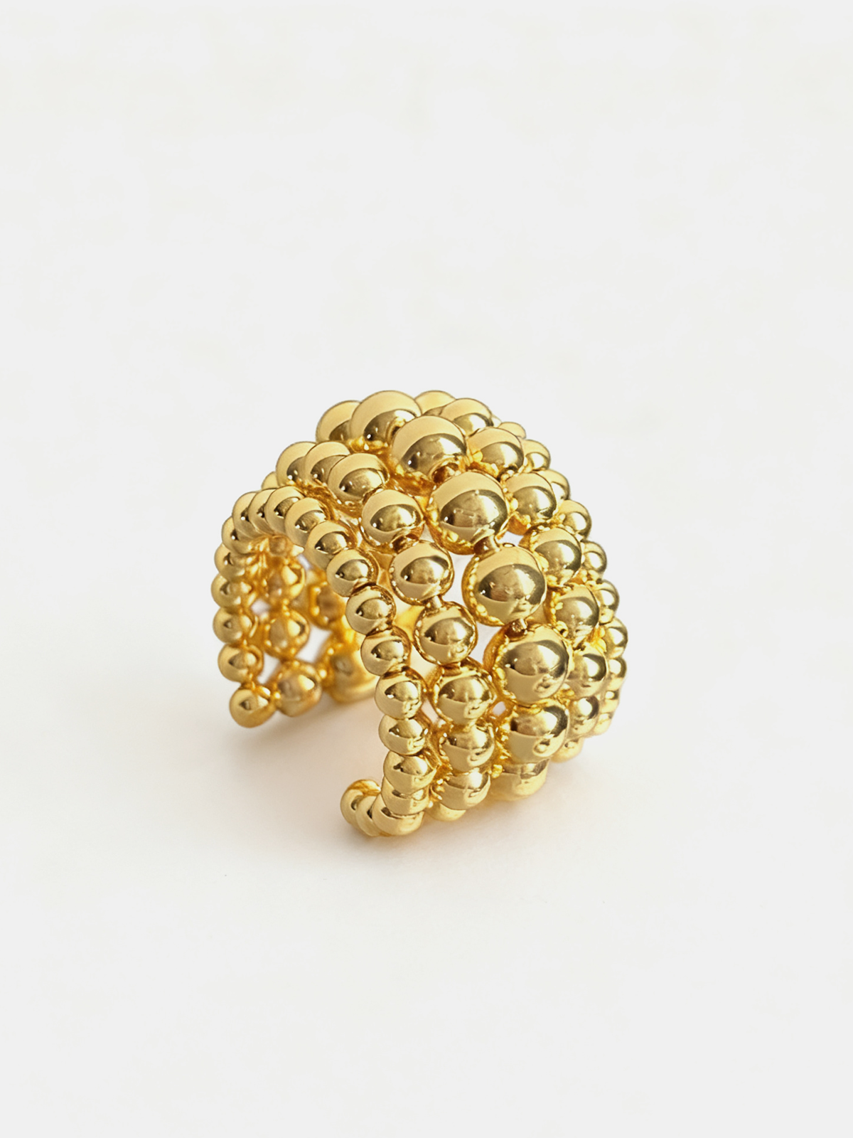 Beaded Open Cuff Ring