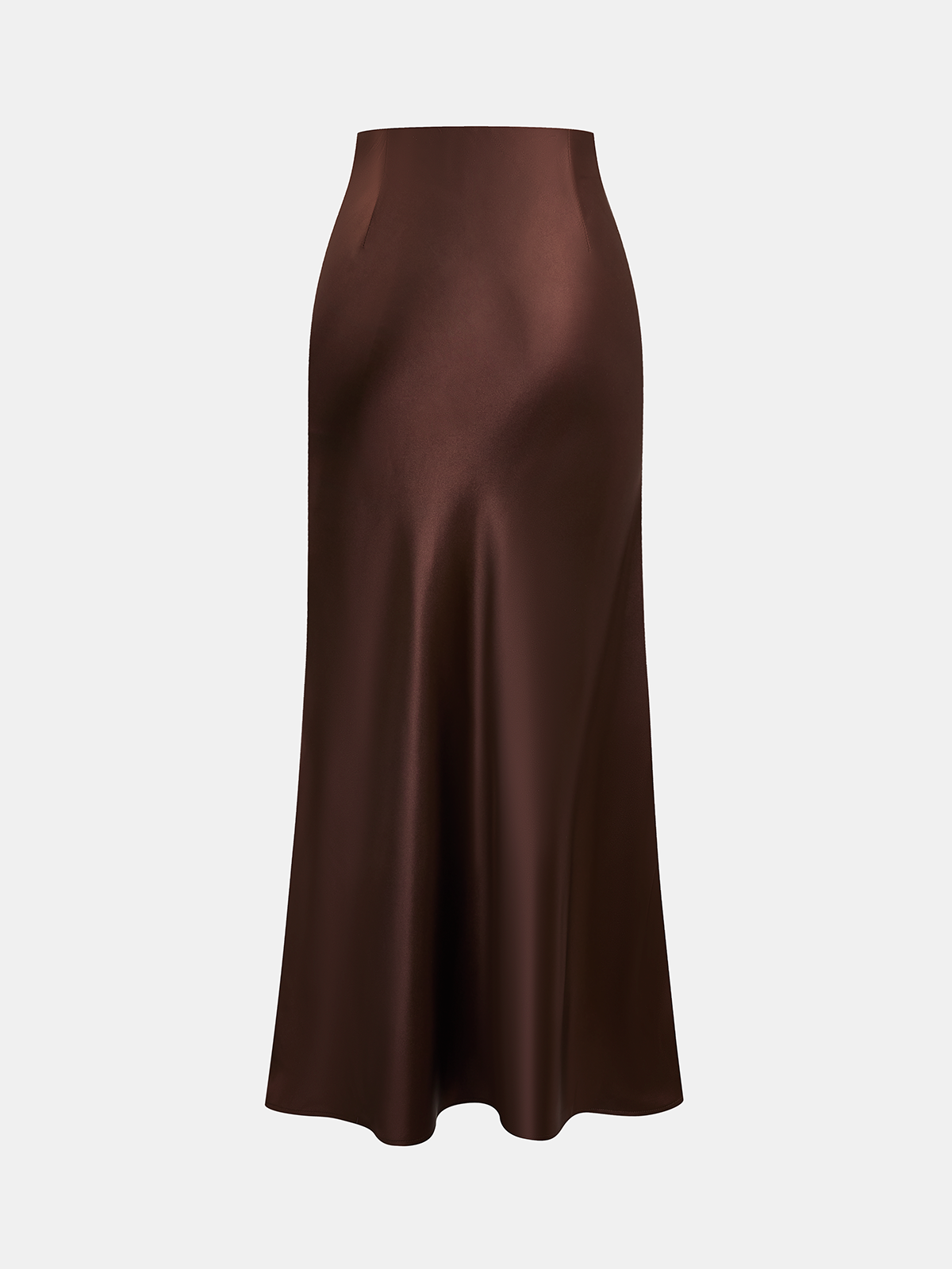 Jupe longue sirène en satin à taille élastique