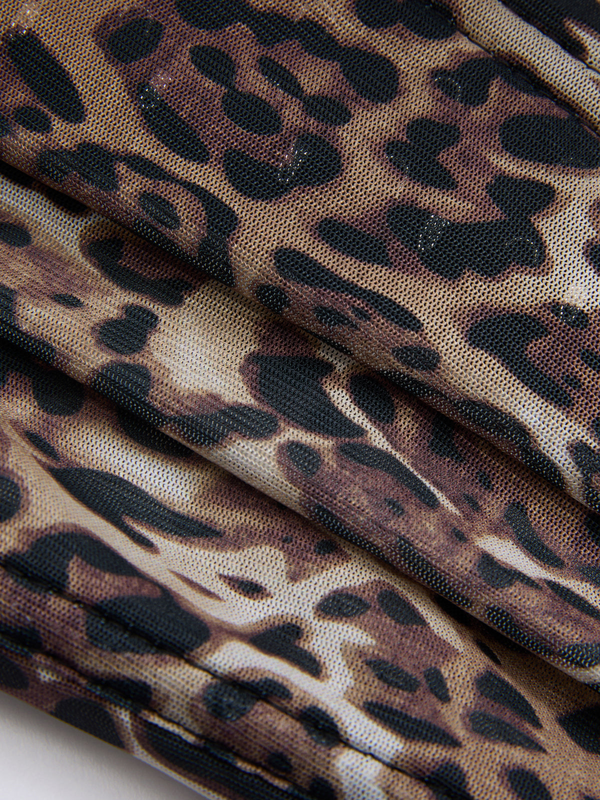 Lace-Trim Leopard-Print Chiffon Corset Top