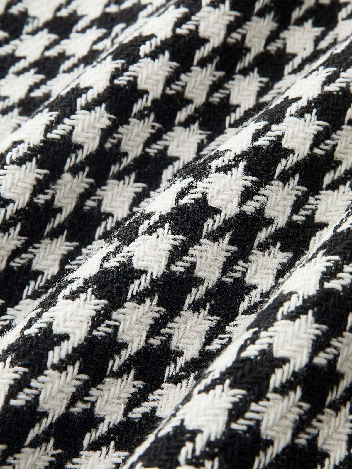 Faux Leather Trim Houndstooth Sleeveless Dress
