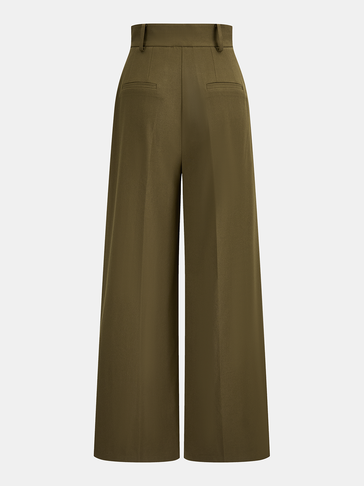 Buckle Detail Wide-Leg Tailored Pants