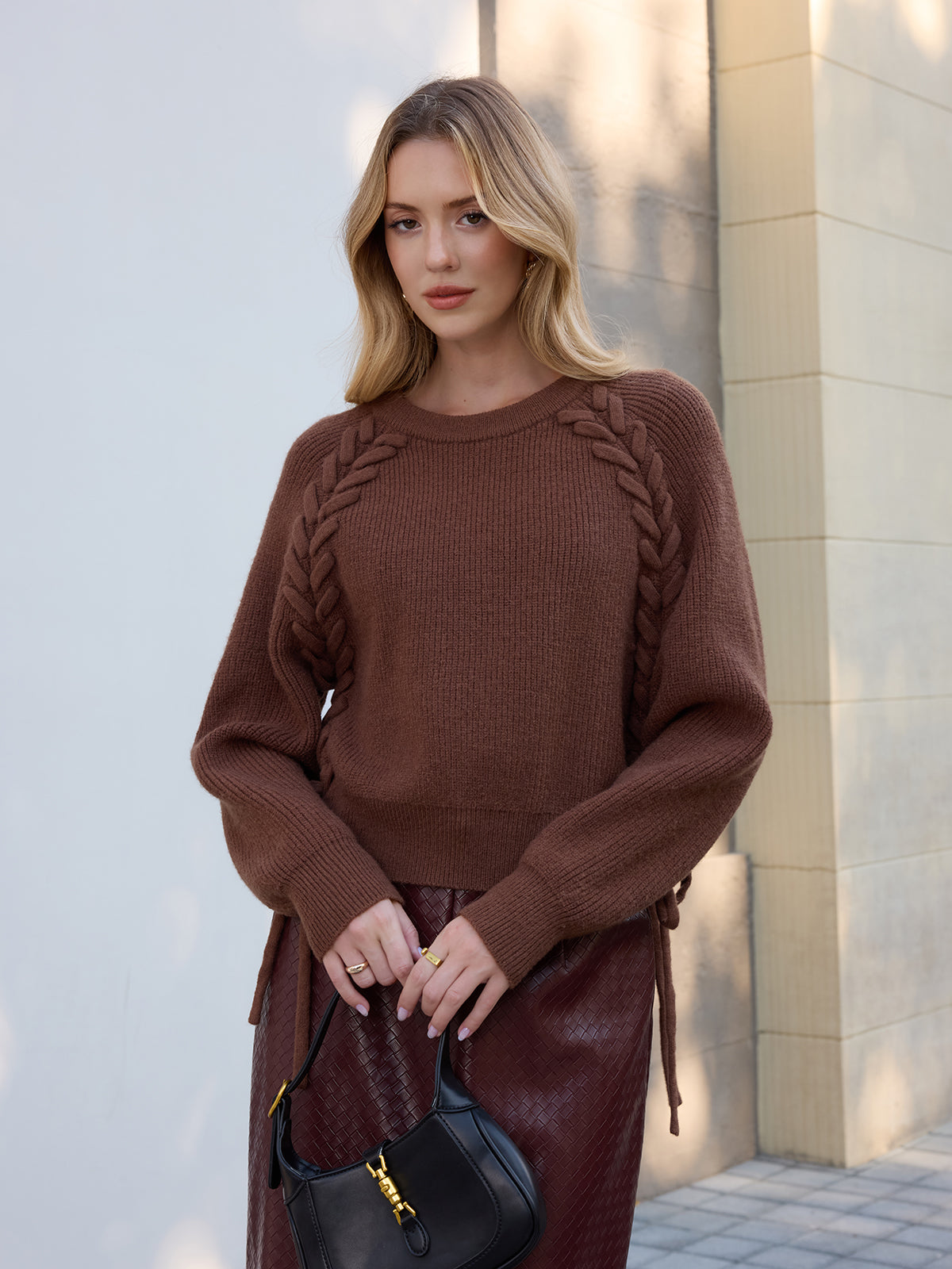 Side Tie Loose Knit Top