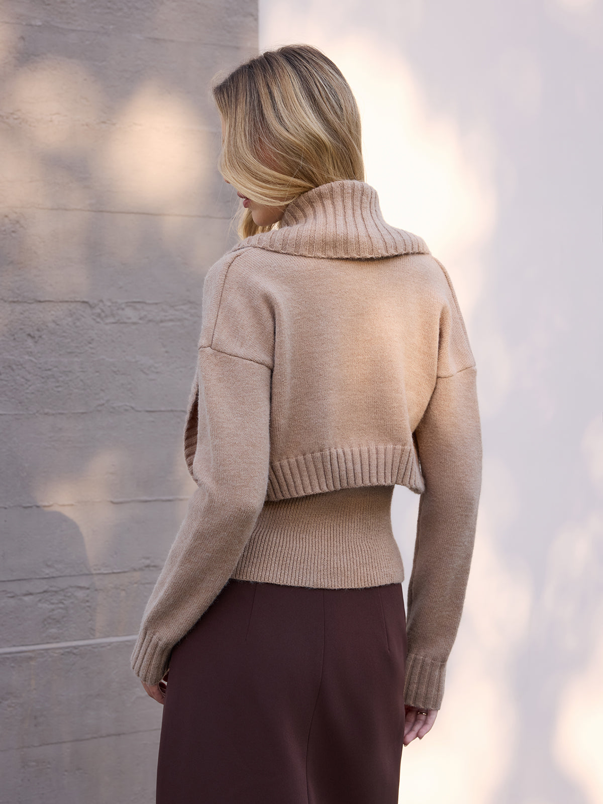 Knot Front Strapless Top & Cardigan Two-Piece Set