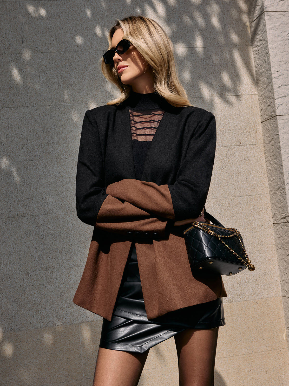 Blazer croisé bicolore