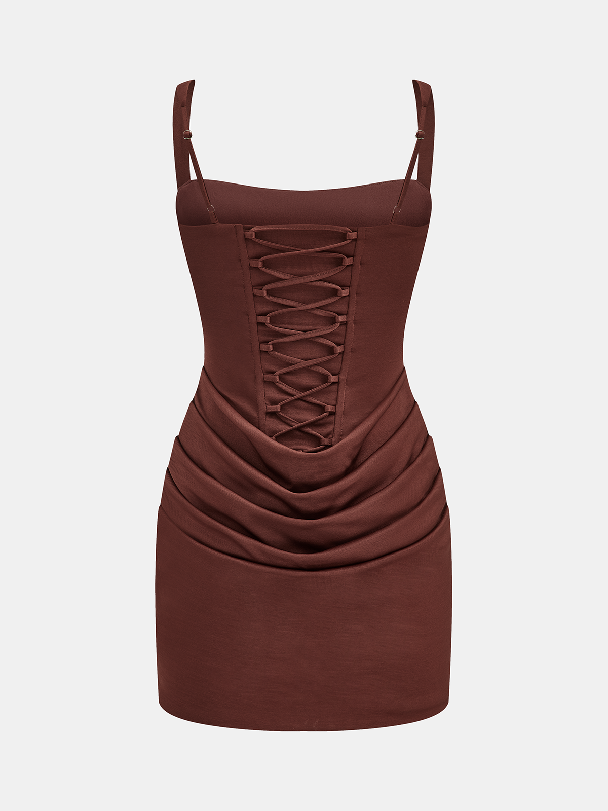 Back Lace-Up Ruched Corset Mini Dress