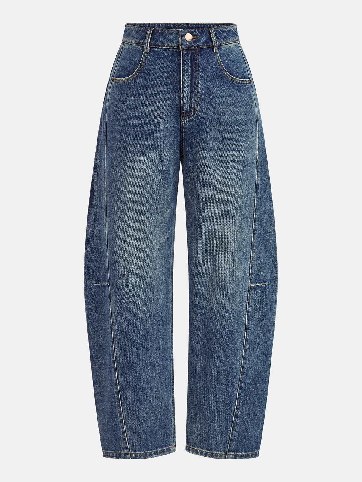 Jeans coupe incurvée en denim taille mi-haute