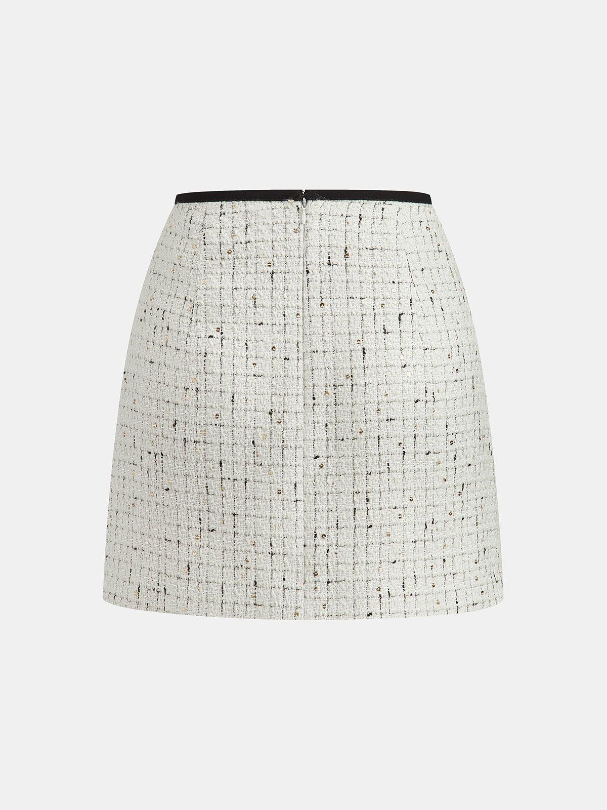 Contrast Trim Tweed Mini Skirt
