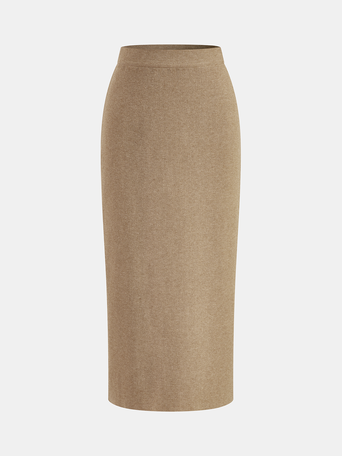 Ribbed Side-Slit Sweater & Midi Skirt Set