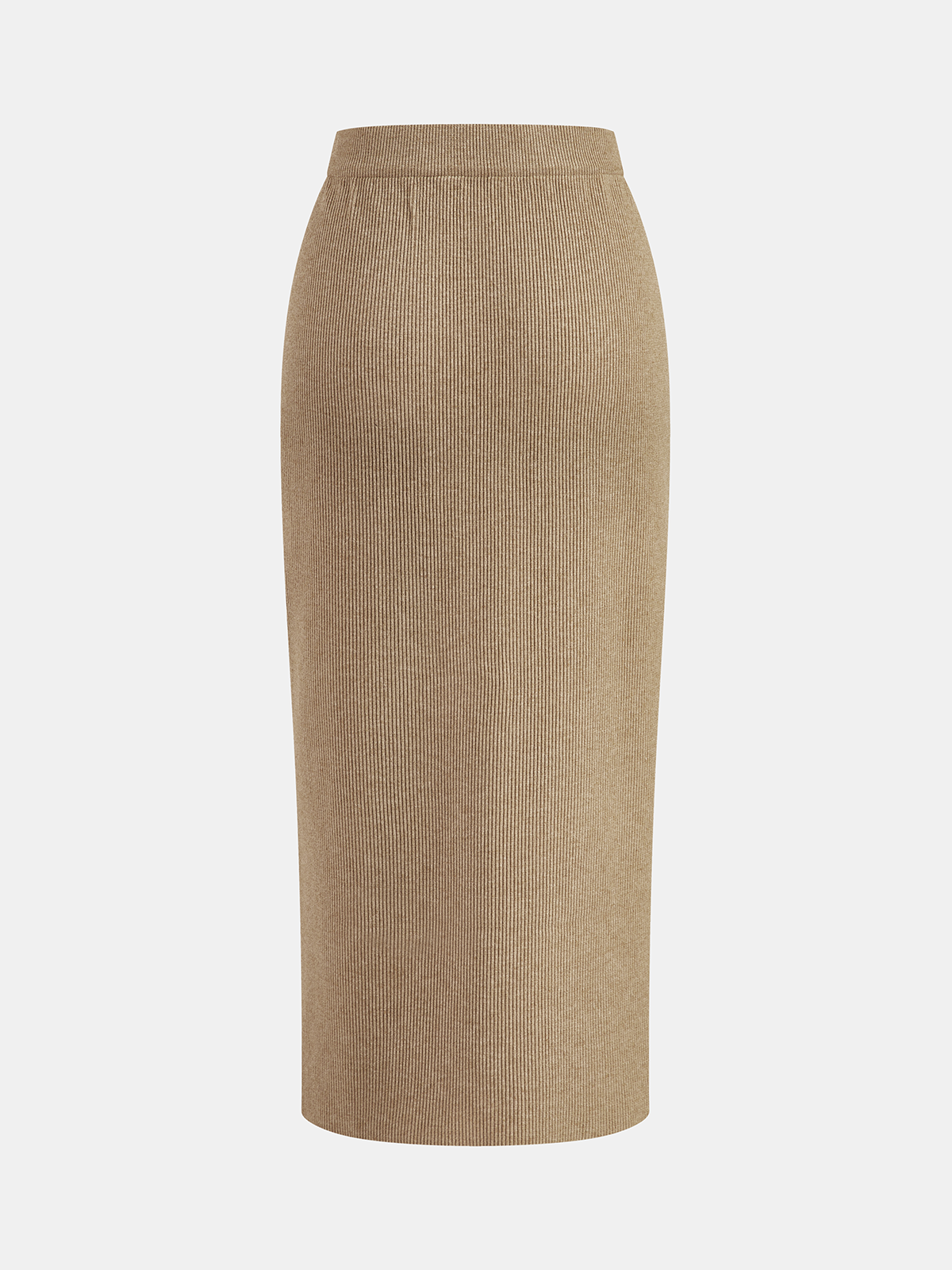 Ribbed Side-Slit Sweater & Midi Skirt Set