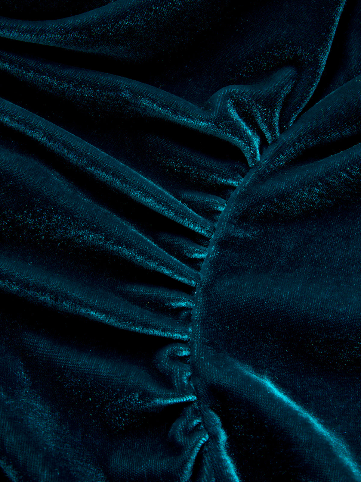 Cowl Neck Ruched Velvet Sleeveless Dress