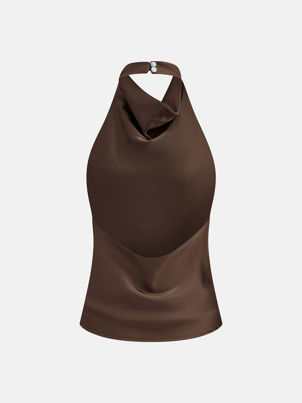 Cowl Neck Backless Satin Halter Top
