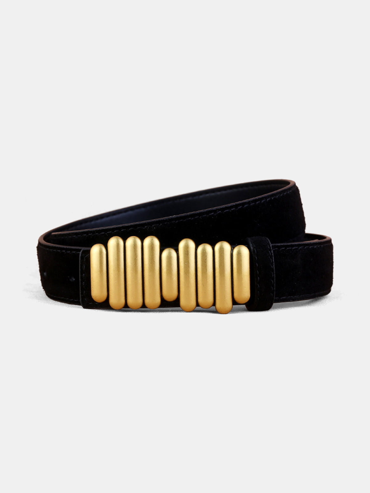 Multi-Bar Buckle Leather Belt