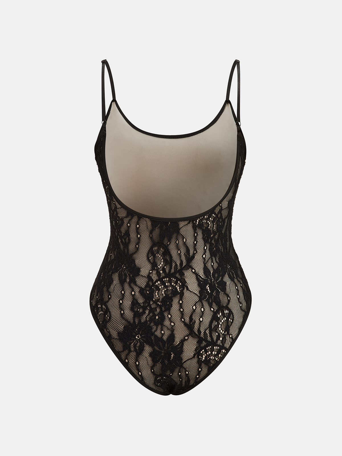 Blumiger rückenfreier Cami-Body aus Spitze