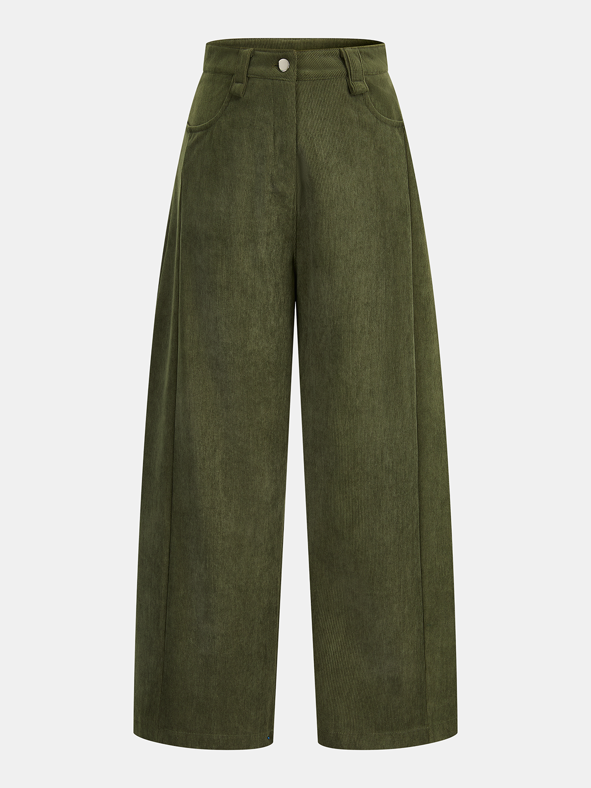 Corduroy High-Waist Wide-Leg Pants