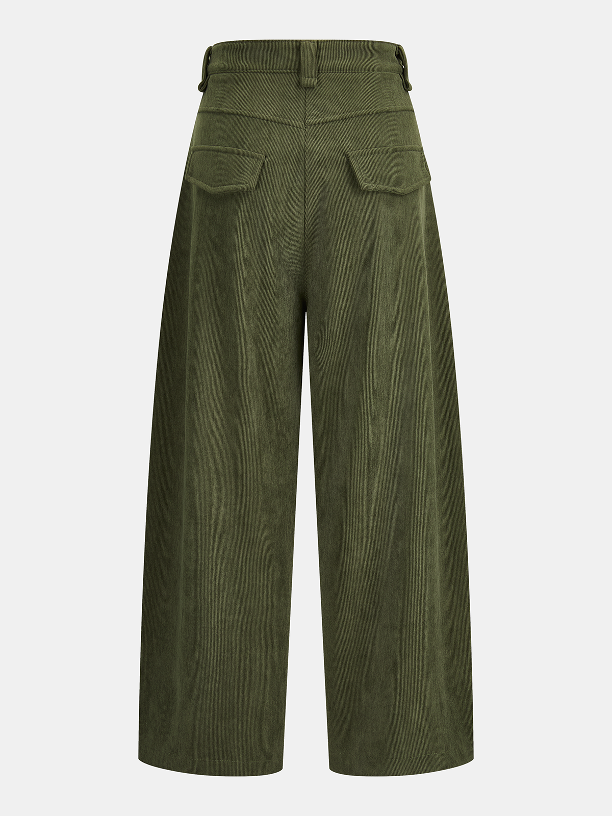 Corduroy High-Waist Wide-Leg Pants