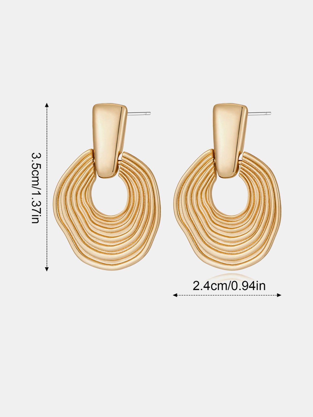 Textured Layered Hoop Drop Earrings
