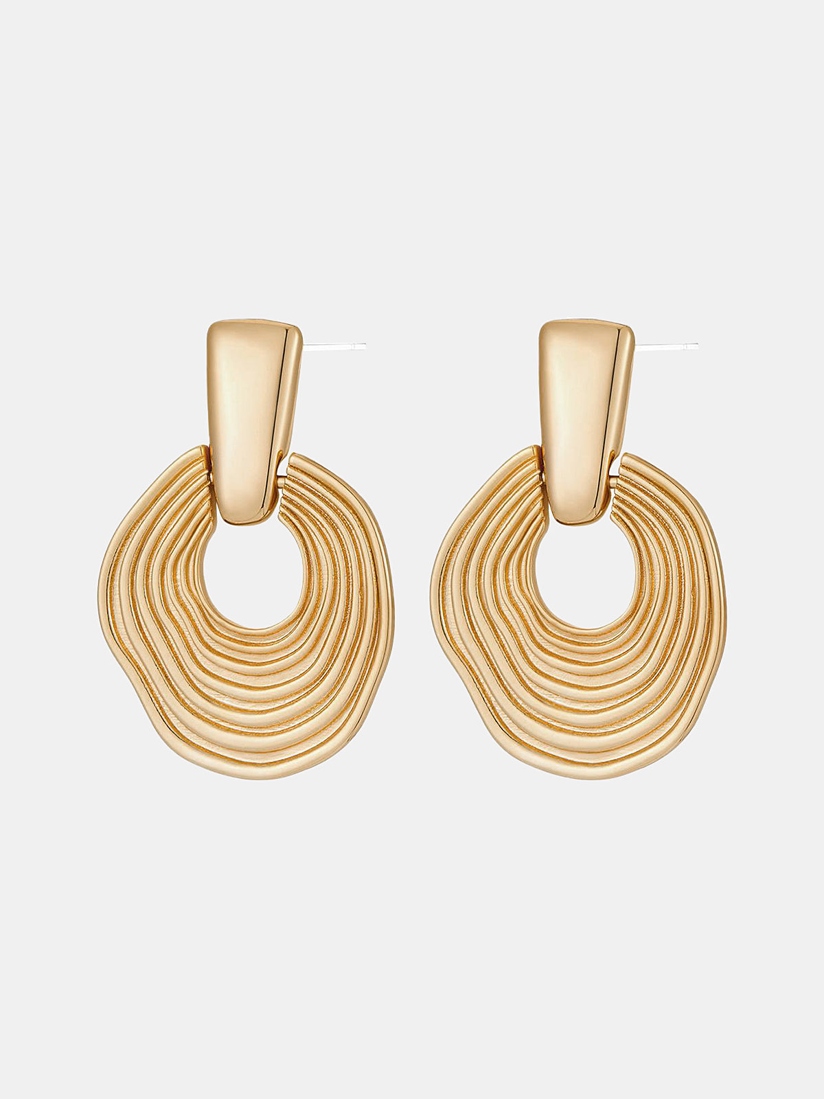 Textured Layered Hoop Drop Earrings