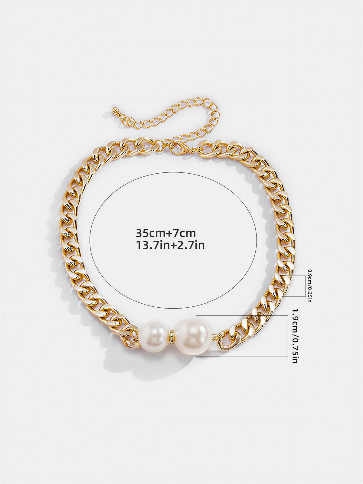 Double Pearl Chain Necklace