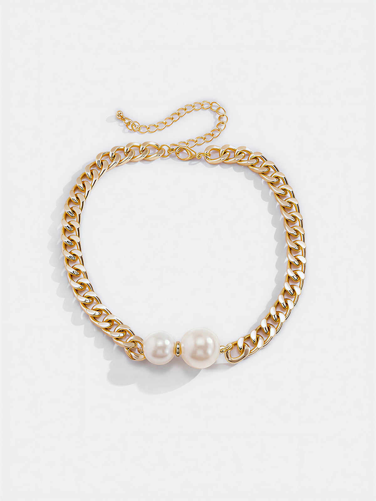 Double Pearl Chain Necklace