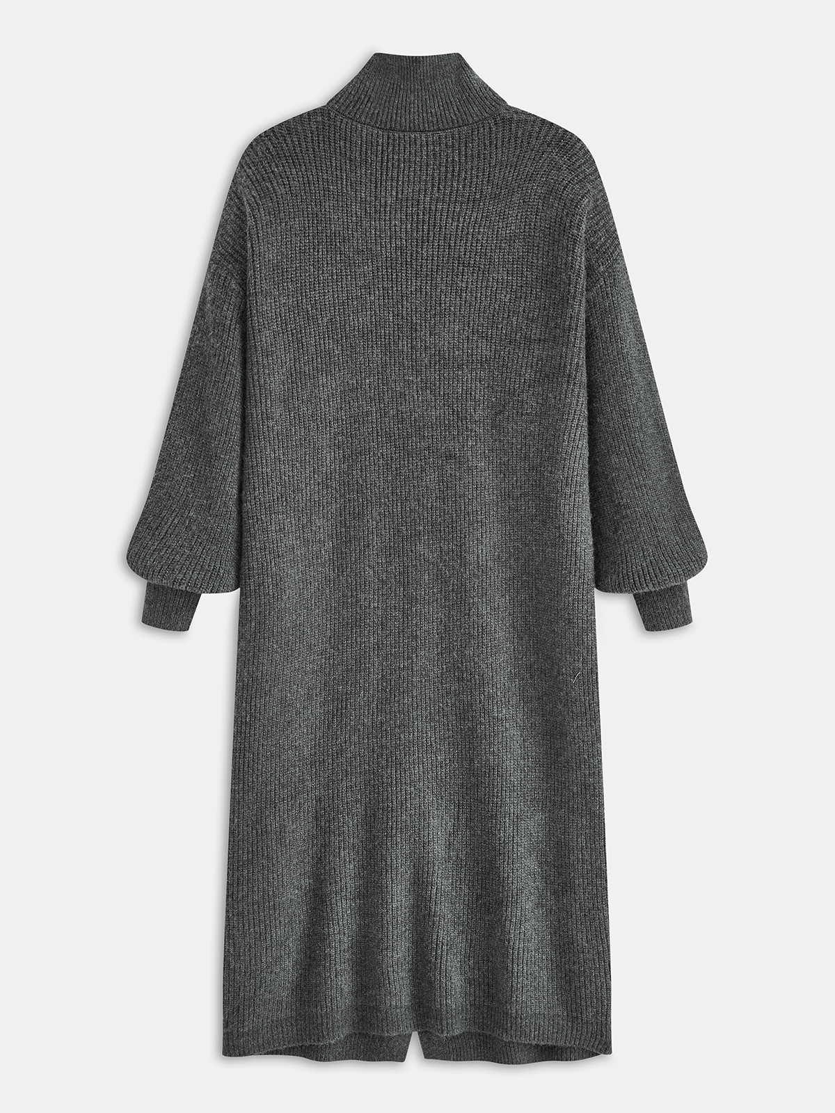Loose Turtleneck Button-Front Long Cardigan Coat