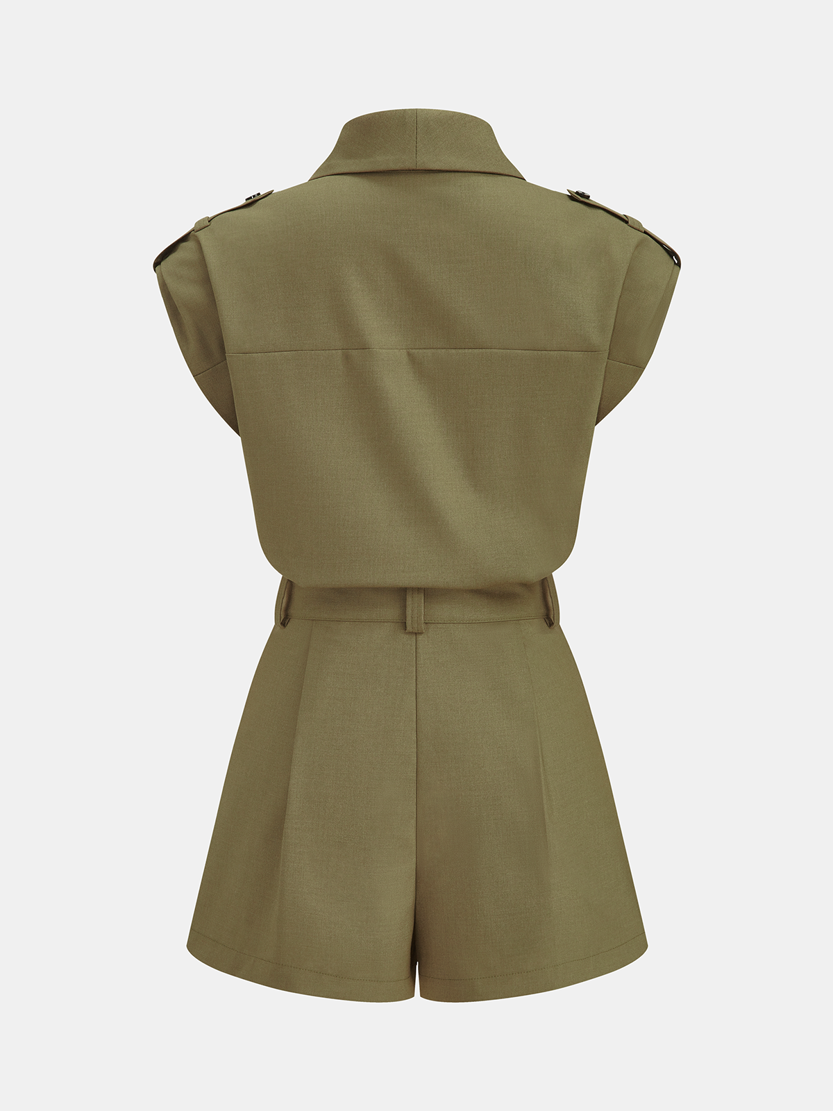 Ärmelloser kurzer Overall mit Gürtel