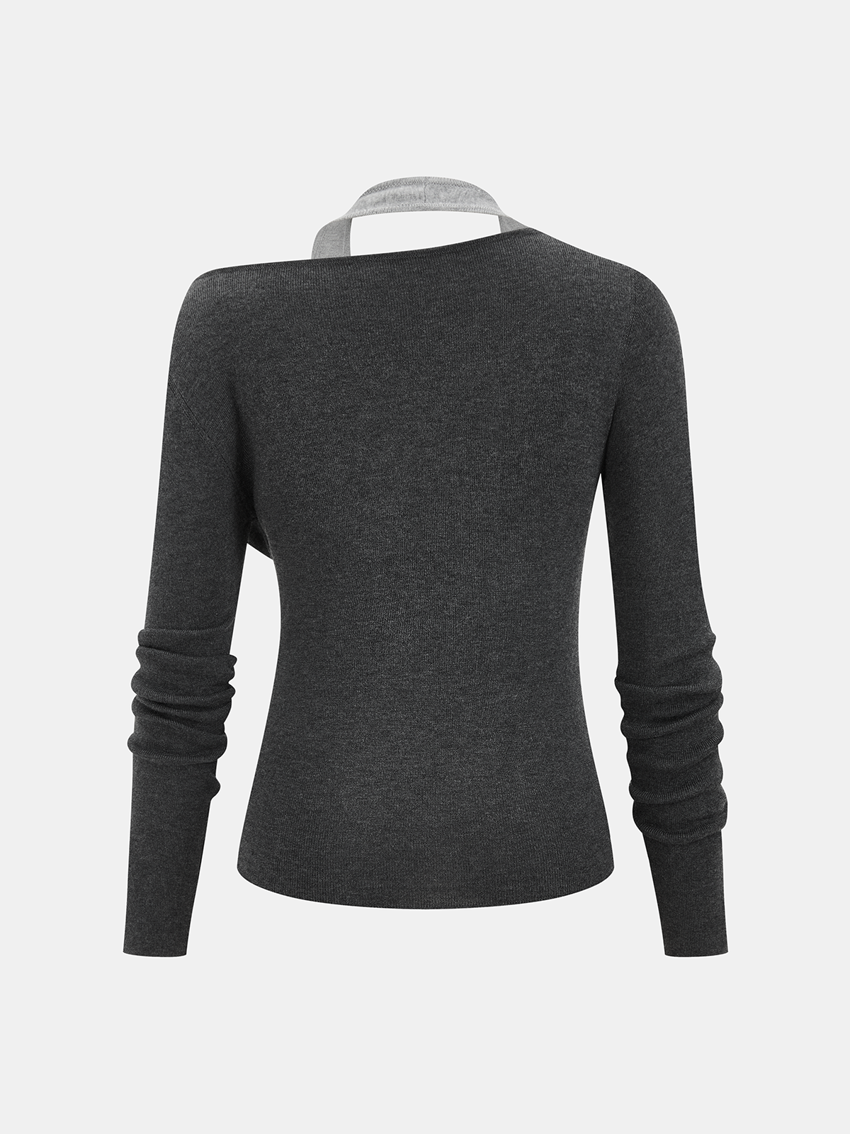 Wool-Blend Asymmetrical Cold-Shoulder Knit Top