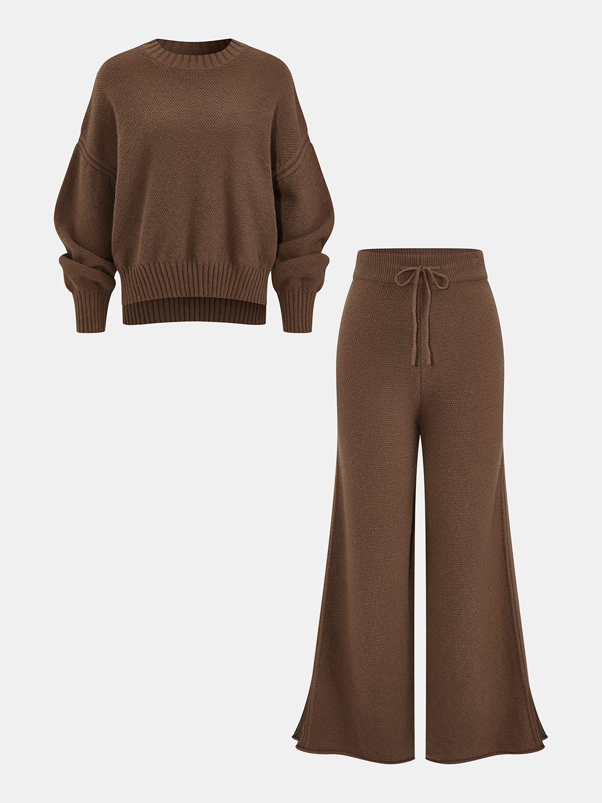Lockeres Strickpullover & Kordelzug-Hosen-Set