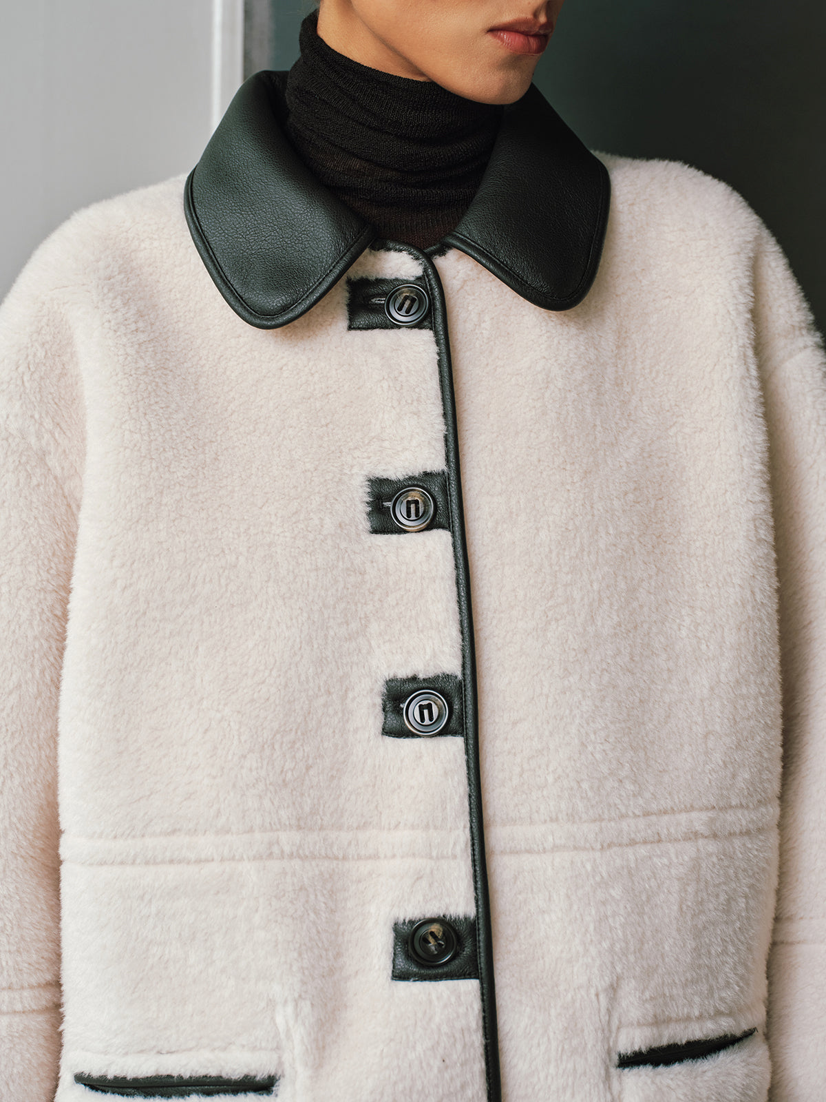 Reversible Shearling Faux Leather Jacket