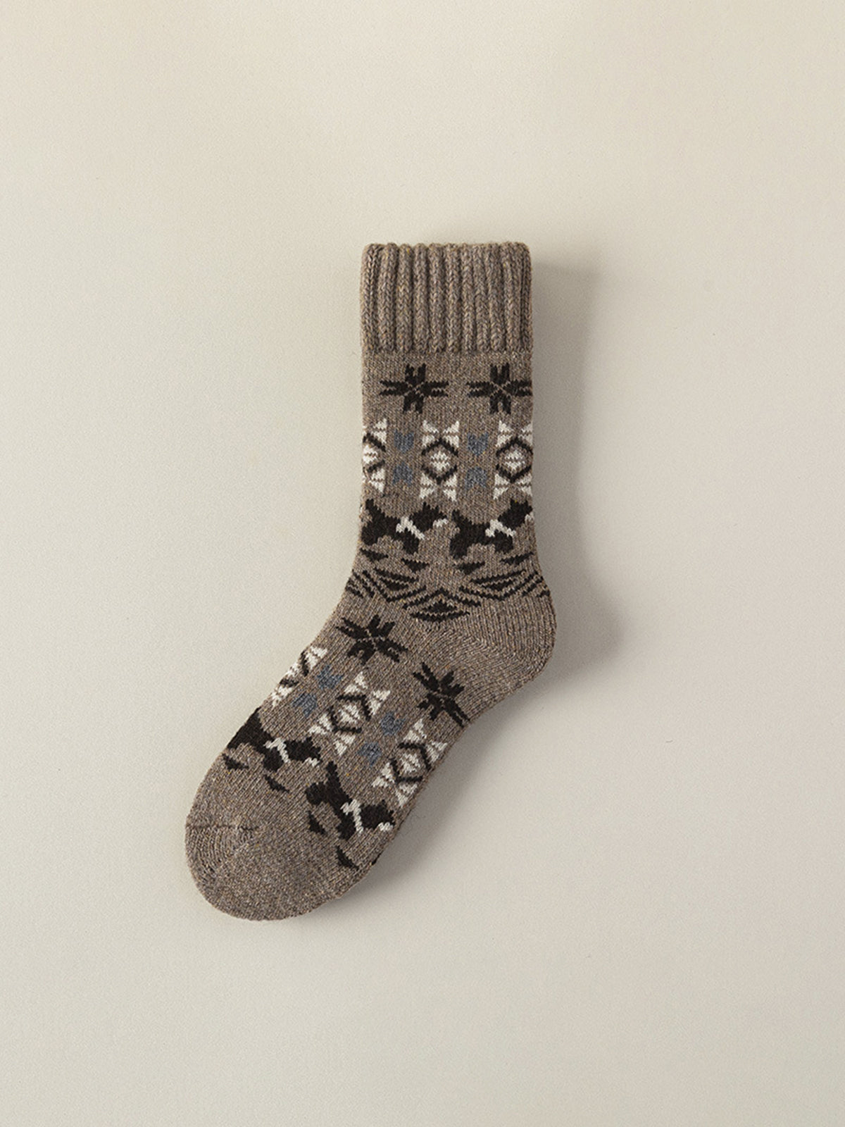 Wool-Blend Fair Isle Crew Socks