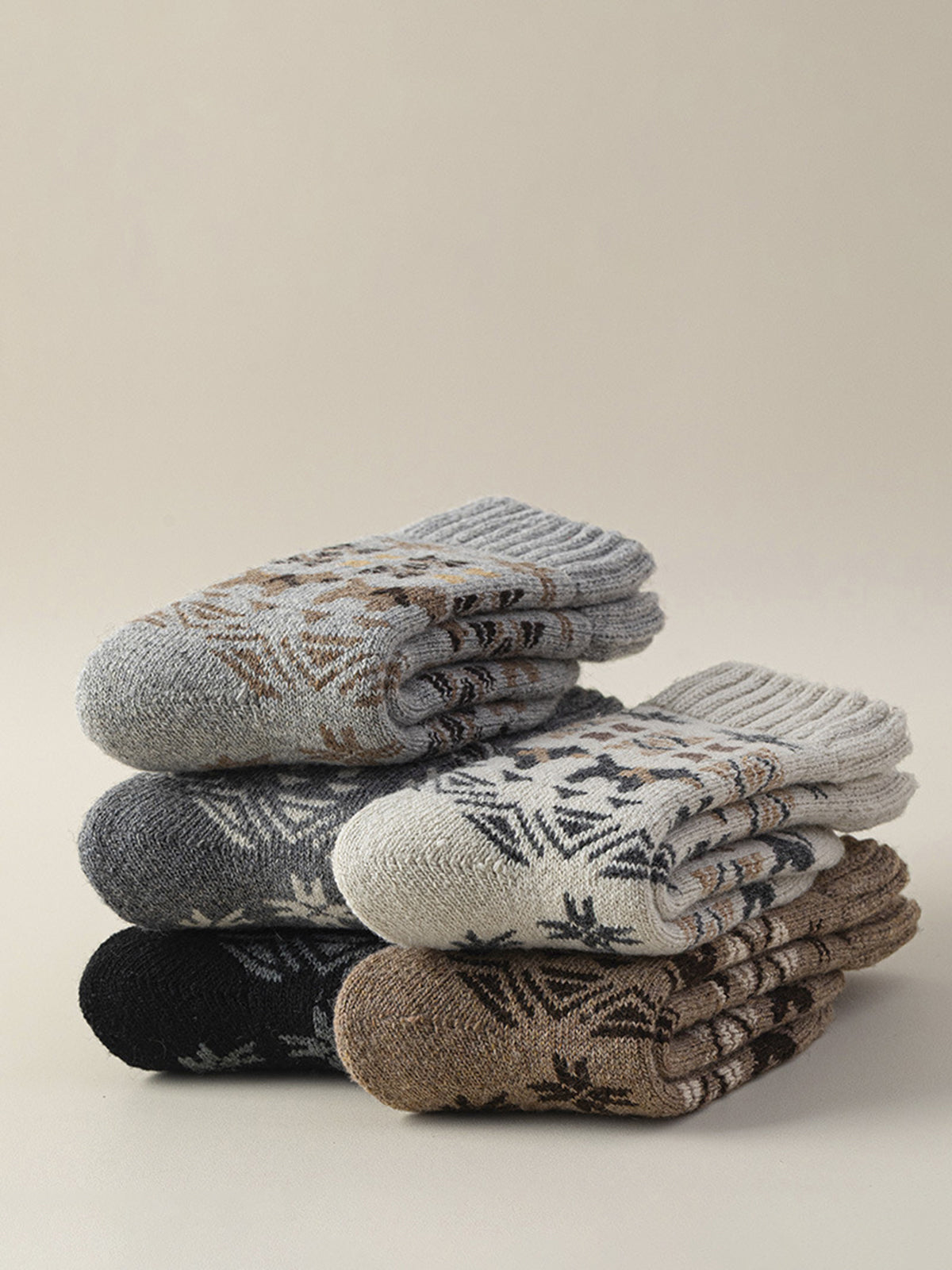 Wool-Blend Fair Isle Crew Socks