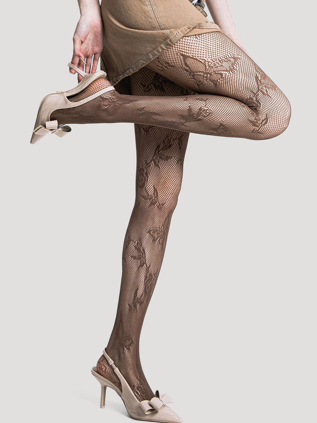 Butterfly Floral Sheer Fishnet Tights