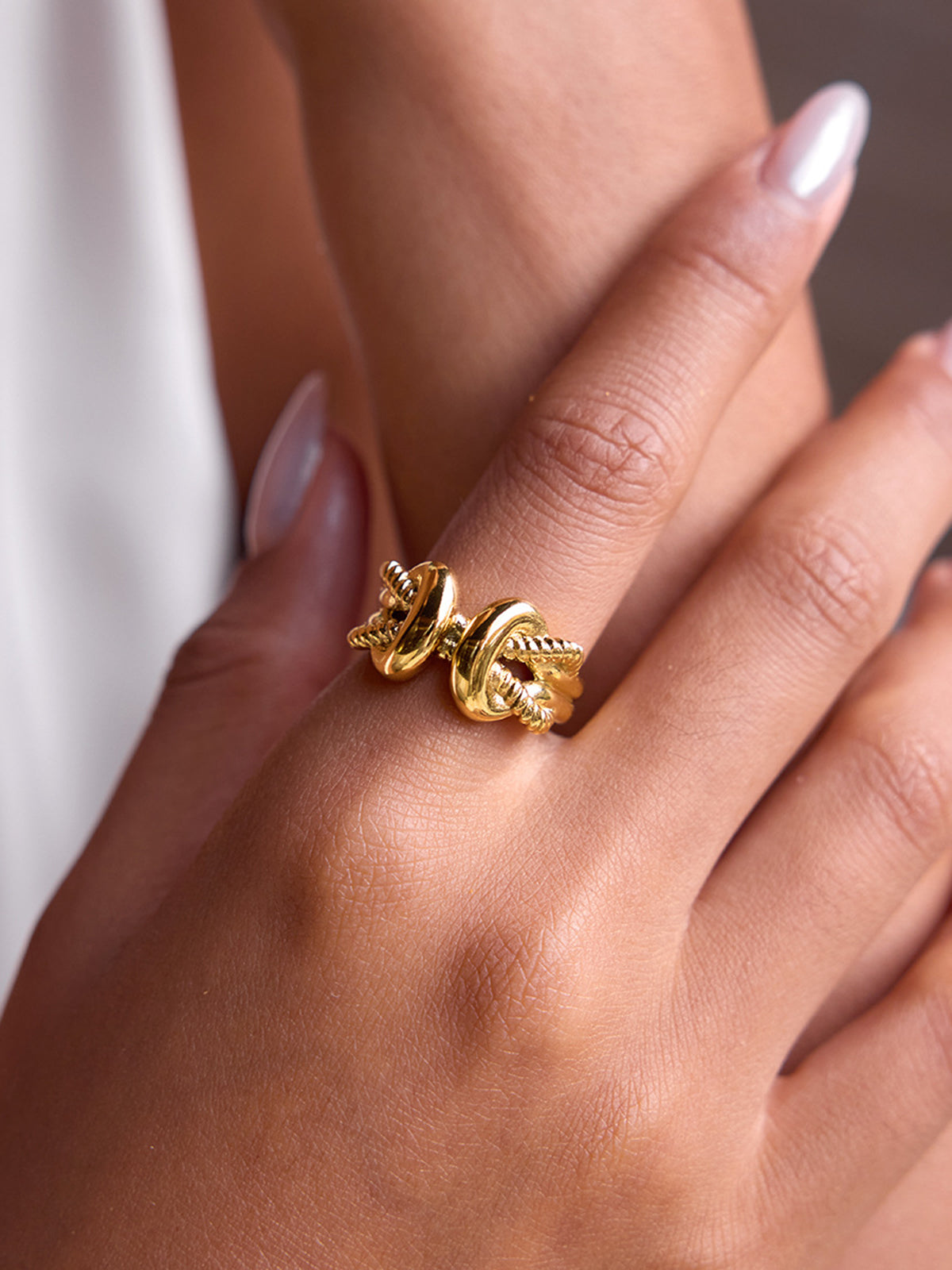 Twisted Rope Knot Statement Ring