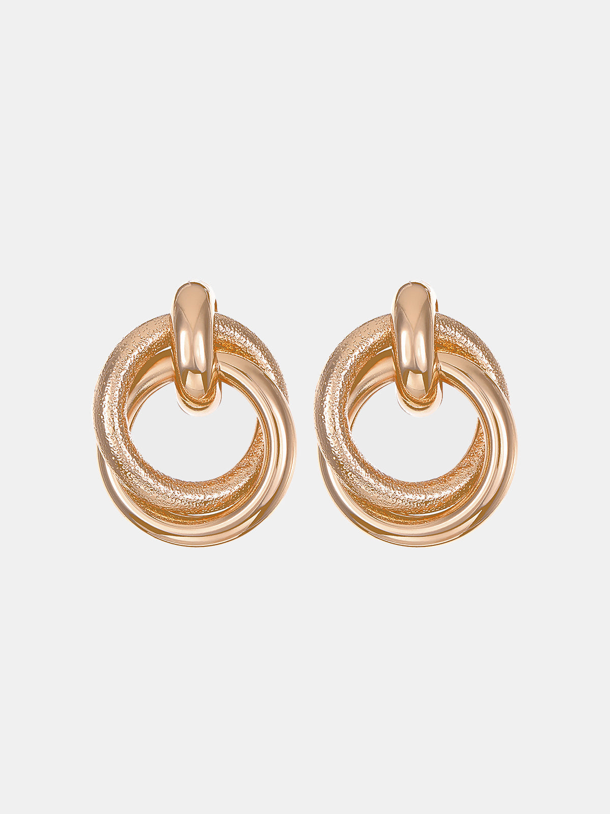Textured Interlocking Loop Earrings