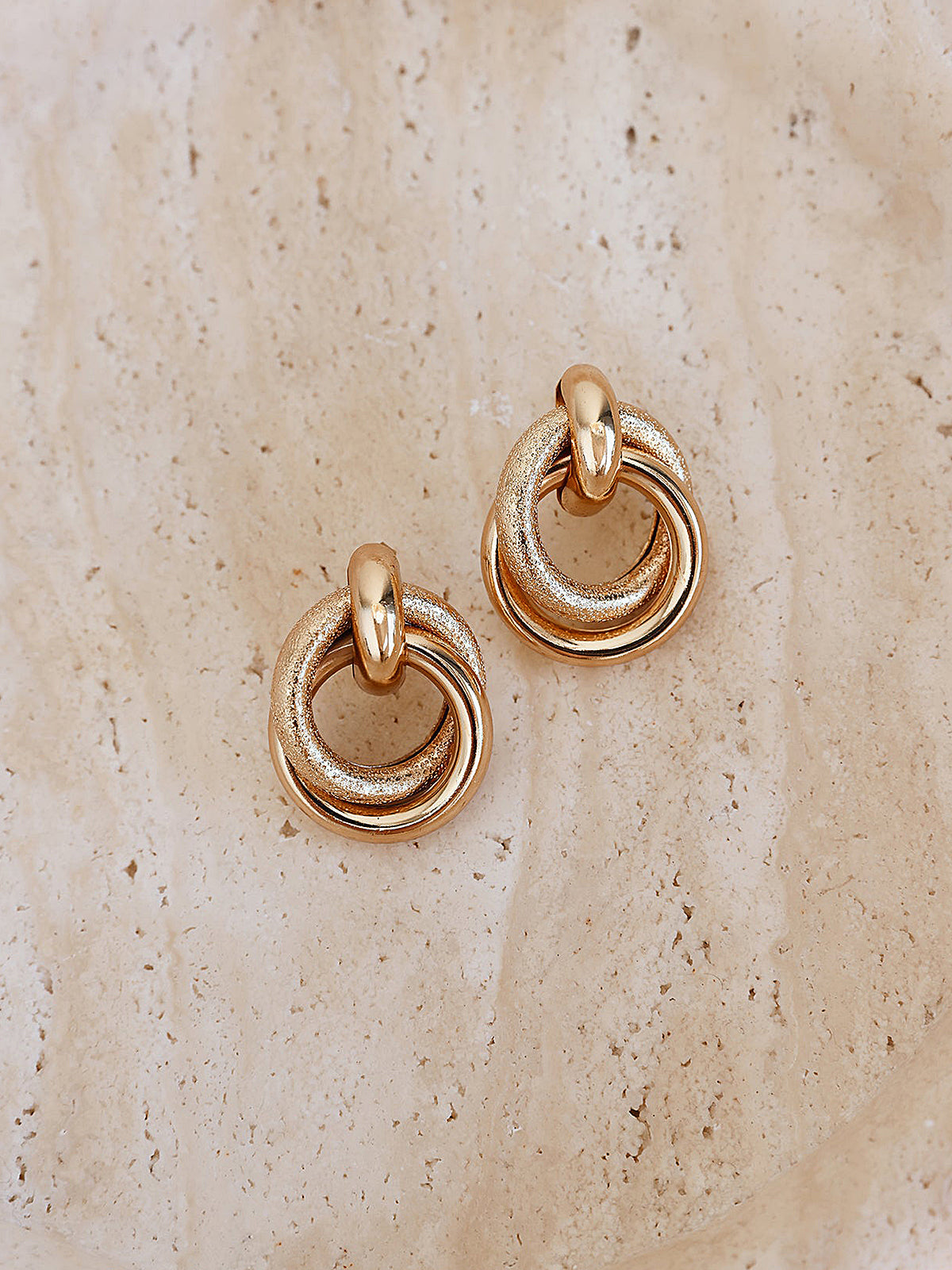 Textured Interlocking Loop Earrings