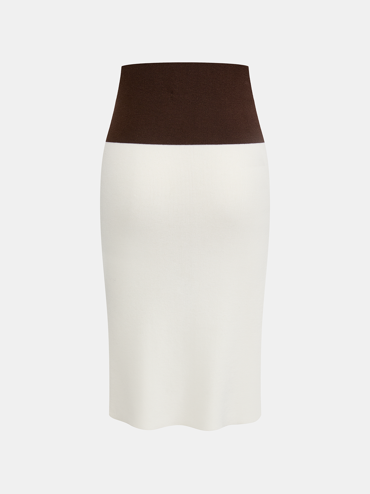 Color-Block Wool-Blend Knit Pencil Skirt
