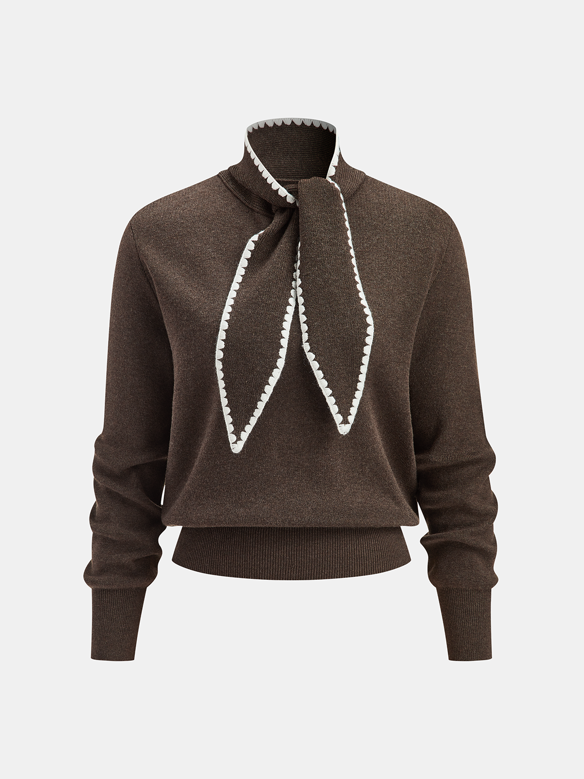 Wool-Blend Tie-Neck Knit Co-ord Set
