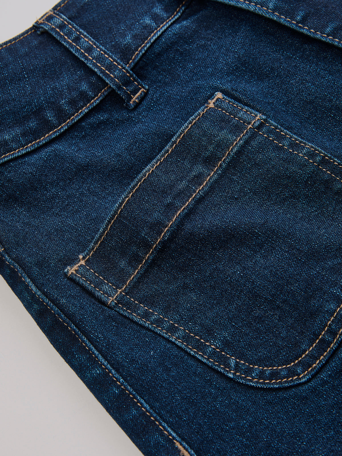 High-Waist Denim Straight-Leg Jeans