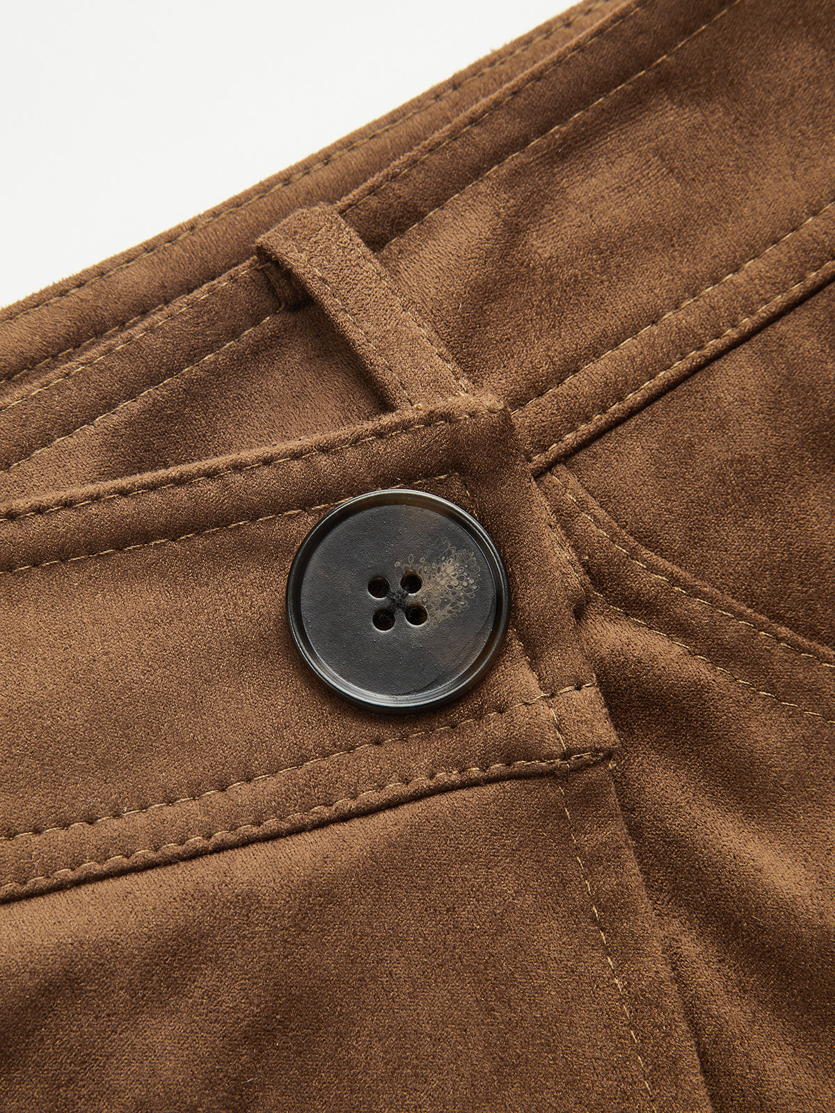 Suede Effect Asymmetric Mini Skirt