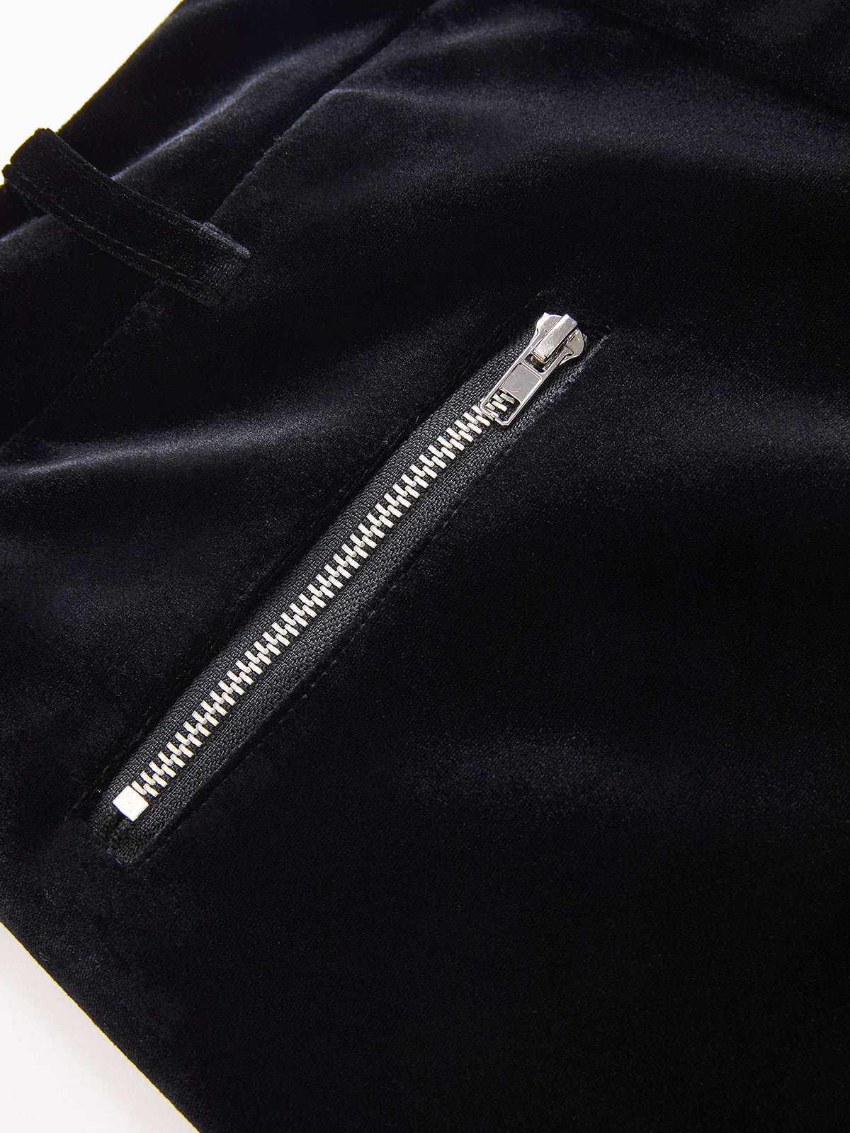 Zipper Detail Velvet Mini Skirt