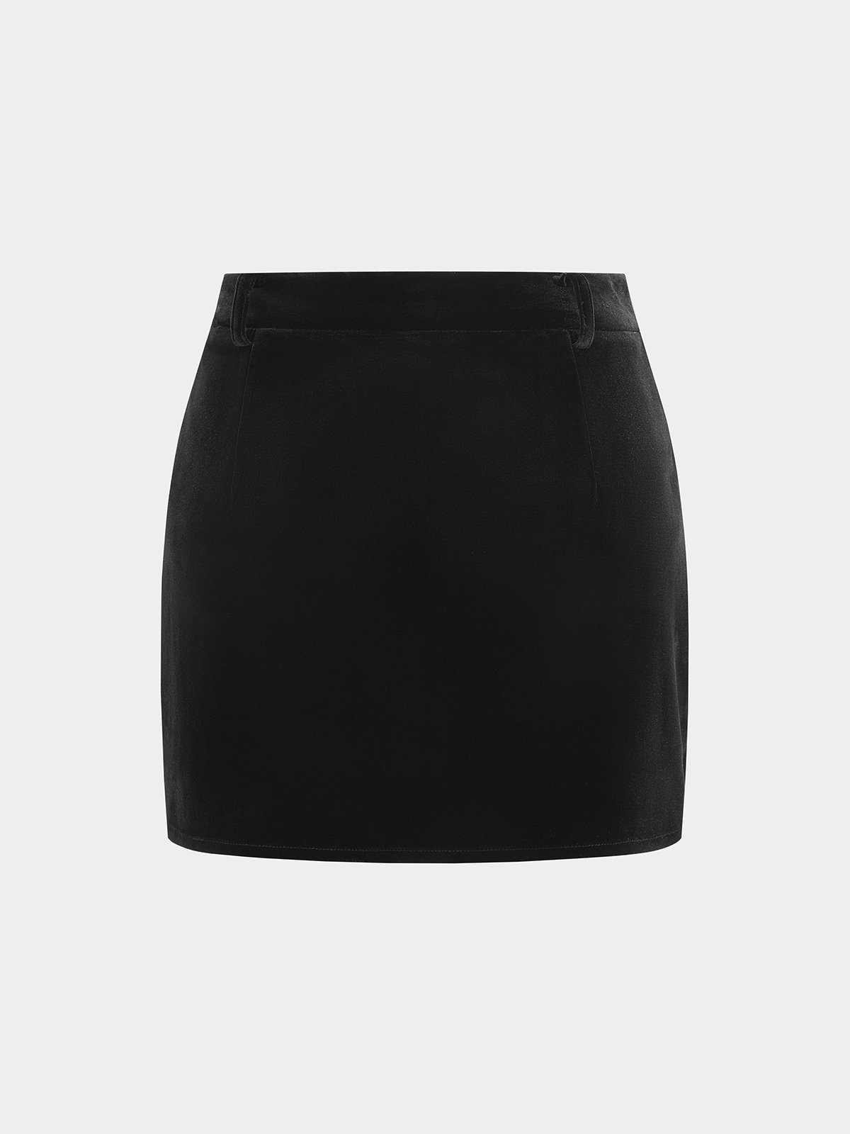 Zipper Detail Velvet Mini Skirt