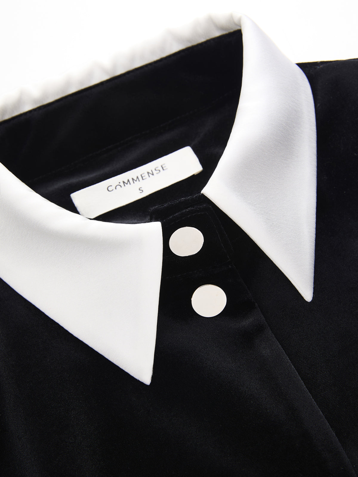 Satin Collar Panel Velvet Cropped Jacket