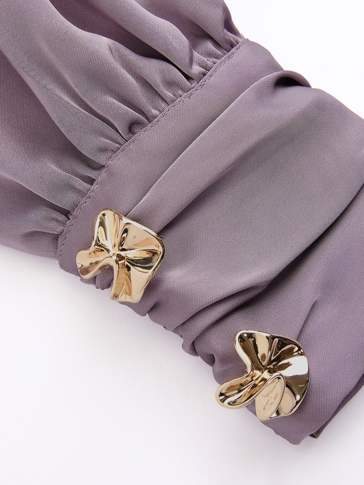 Satin Tie-Neck Puff Sleeve Blouse