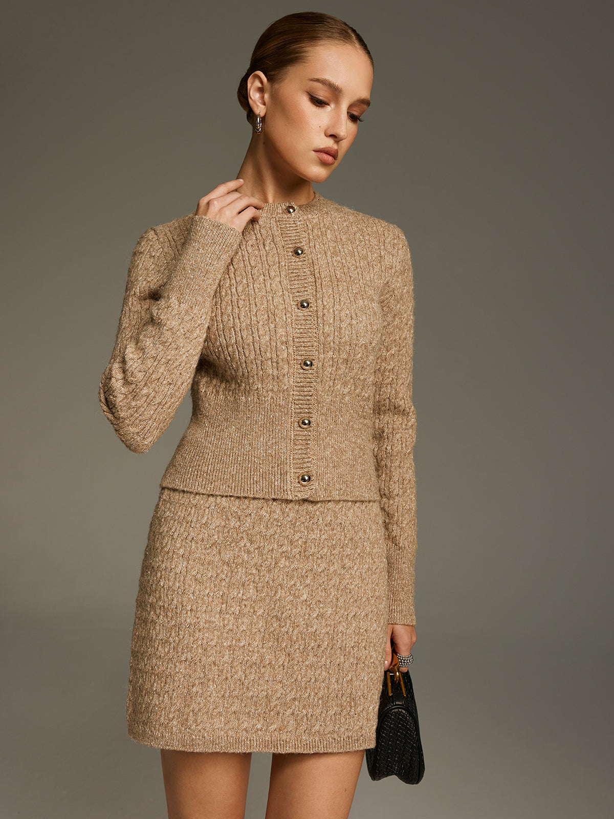 Wool-Blend Cable-Knit Co-ord Set