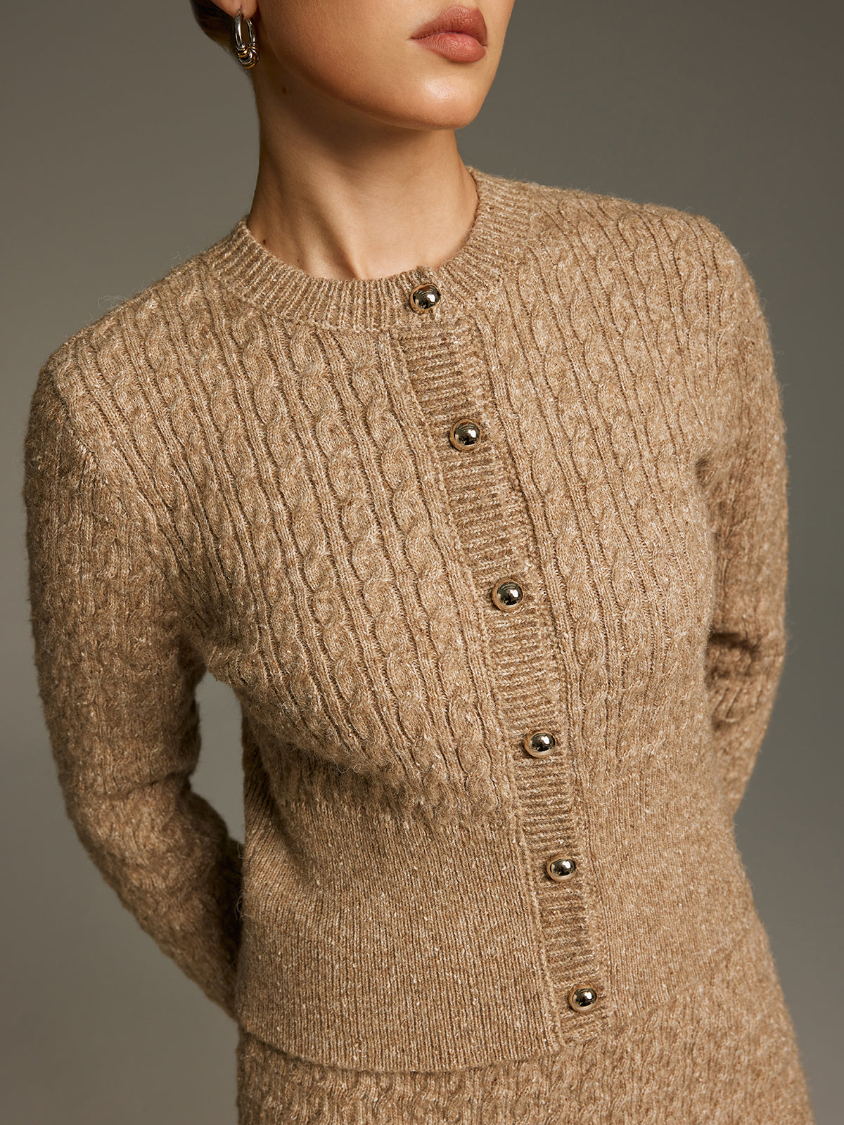 Wool-Blend Cable-Knit Co-ord Set