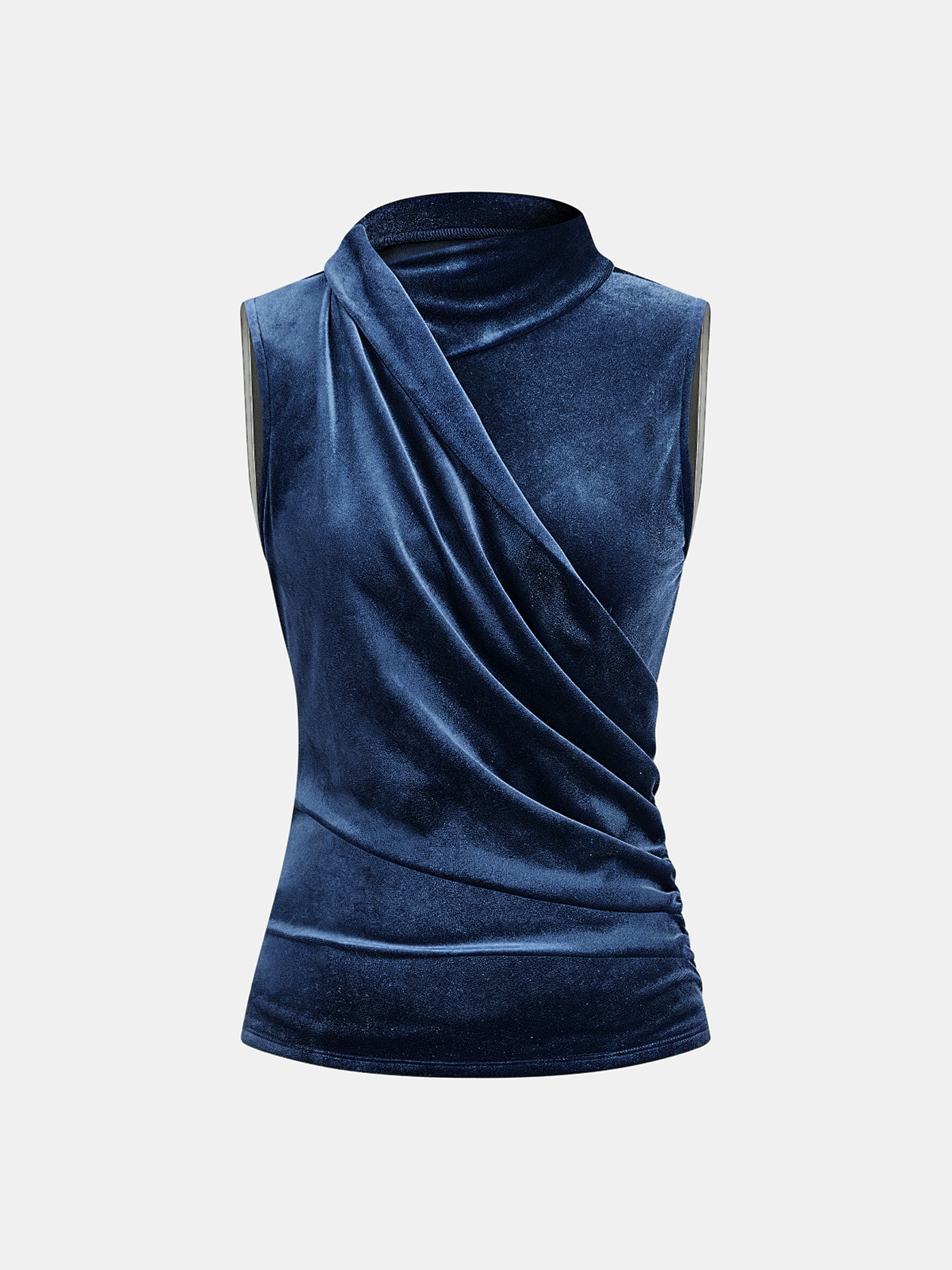 Velvet Draped Sleeveless Top