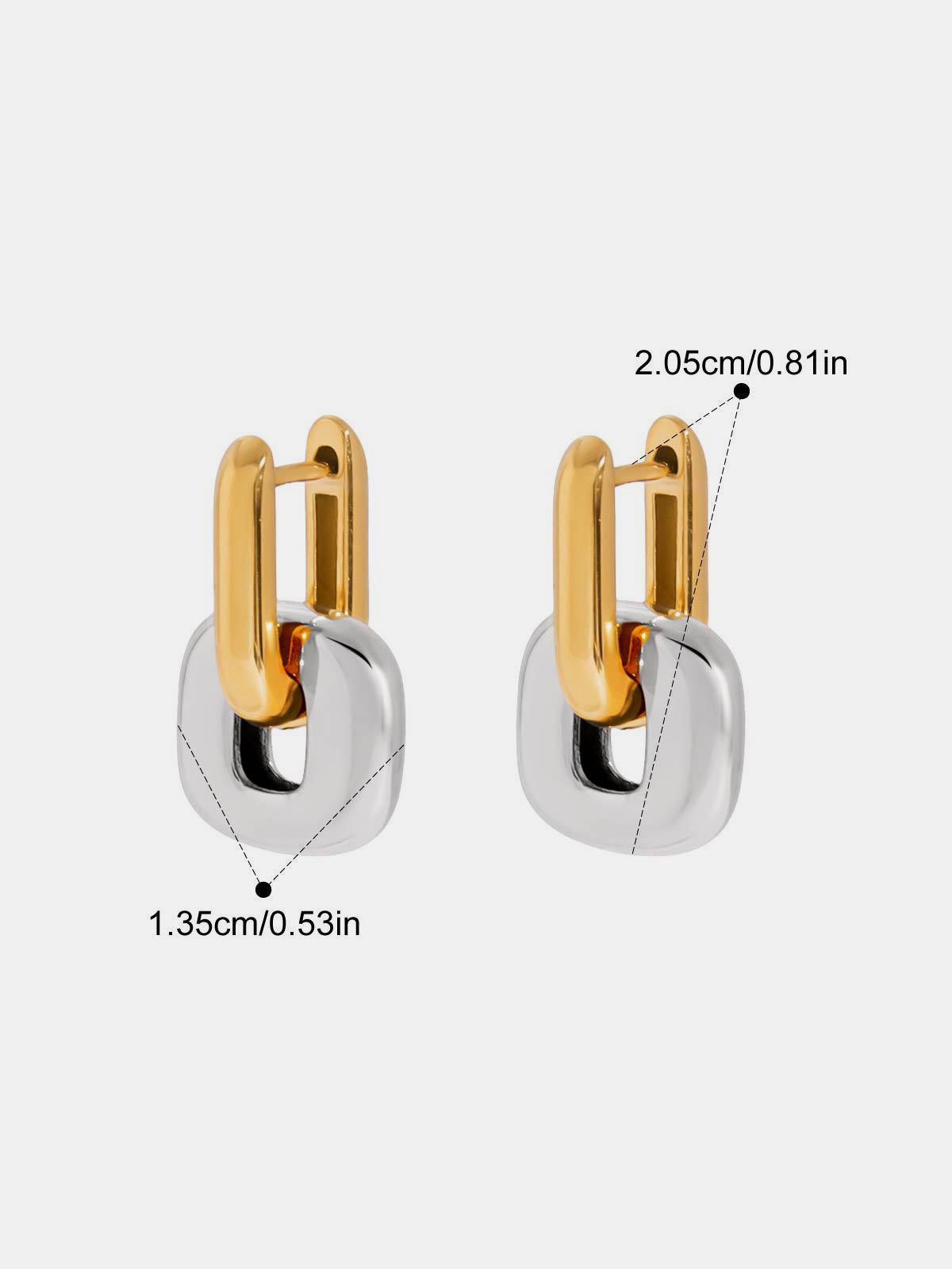 Two-Tone Link Drop Earrings