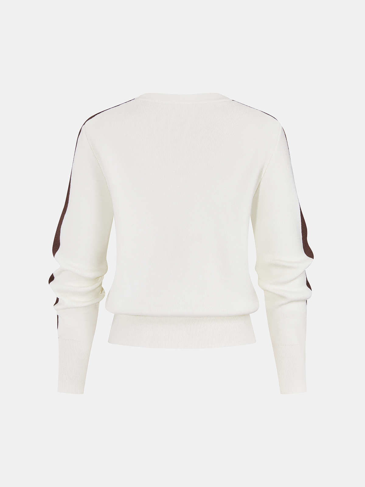 Wool-Blend Contrast-Stripe Crew Neck Sweater