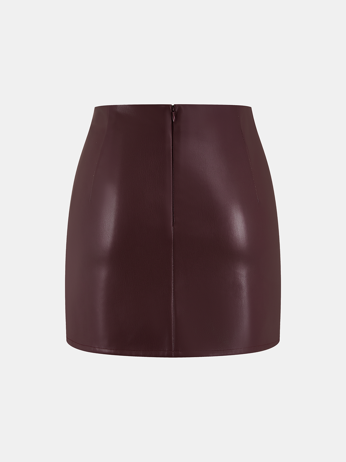 Metal Eyelet Faux Leather Mini Skirt